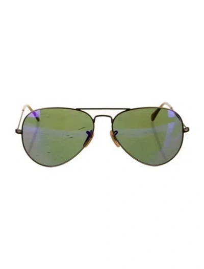Pre-owned Ray Ban Aviator Mirrored Sunglasses In Gray