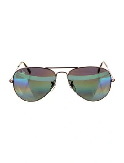 Pre-owned Ray Ban Aviator Mirrored Sunglasses In Multi