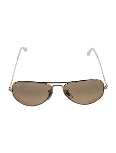 Pre-owned Ray Ban Aviator Mirrored Sunglasses In Multi