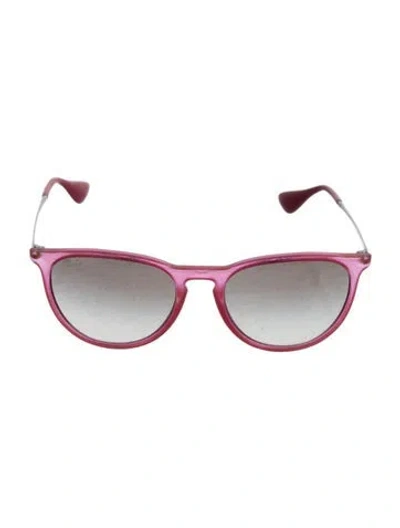 Pre-owned Ray Ban Aviator Mirrored Sunglasses In Pink