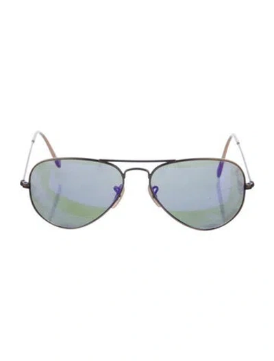 Pre-owned Ray Ban Aviator Mirrored Sunglasses In Purple