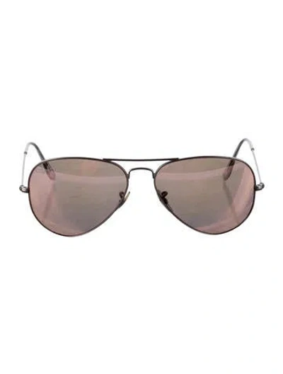 Pre-owned Ray Ban Aviator Mirrored Sunglasses In Silver