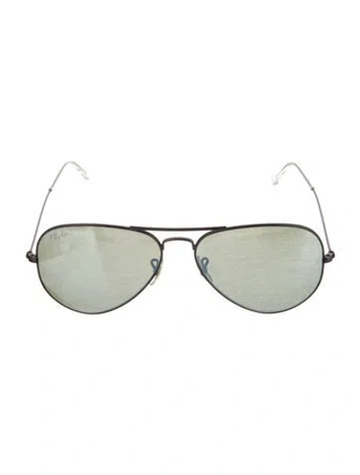Pre-owned Ray Ban Aviator Mirrored Sunglasses In Silver