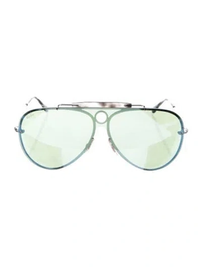 Pre-owned Ray Ban Aviator Mirrored Sunglasses In Silver