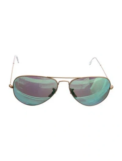 Pre-owned Ray Ban Aviator Mirrored Sunglasses In Transparent