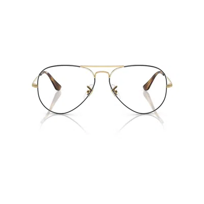 Ray Ban Aviator Optics Eyeglasses Arista Frame Clear Lenses Polarized 58-14