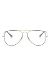 Ray Ban Aviator Optics Eyeglasses Arista Frame Clear Lenses Polarized 55-14 In Black
