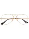 Ray Ban Aviator Optics Glasses In Metallic