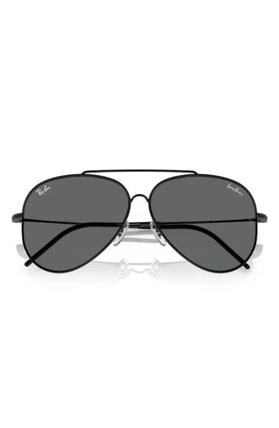 Ray Ban Aviator Reverse 59mm Pilot Sunglasses In Black