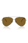 Ray Ban Ray-ban Aviator Reverse 59mm Pilot Sunglasses In Dark Brown