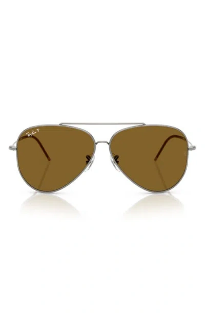 Ray Ban Ray-ban Aviator Reverse 59mm Pilot Sunglasses In Dark Brown