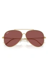 Ray Ban Aviator Reverse 59mm Pilot Sunglasses In Dark Violet