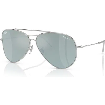 Ray Ban Ray-ban Aviator Reverse 59mm Pilot Sunglasses In Metallic