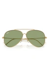 Ray Ban Aviator Reverse Sunglasses Gold Frame Green Lenses 59-11