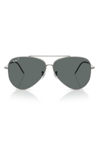 Ray Ban Ray-ban Aviator Reverse 59mm Pilot Sunglasses In Gunmetal