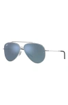 Ray Ban Ray-ban Aviator Reverse 59mm Pilot Sunglasses In Silver