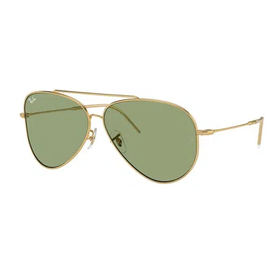 Ray Ban Aviator Reverse Sunglasses Gold Frame Green Lenses 62-11