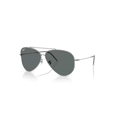 Ray Ban Aviator Reverse Sonnenbrillen Gunmetal Fassung Grau Glas Polarisiert 62-11