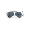 Ray Ban Aviator Reverse Sunglasses Gunmetal Frame Blue Lenses 59-11 In Gray