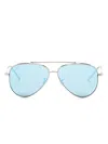 Ray Ban Aviator Reverse Sunglasses In Silver