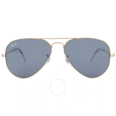 Ray Ban Aviator Rose Gold Blue Pilot Unisex Sunglasses Rb3025 9202r5 55 In Blue / Gold / Rose / Rose Gold