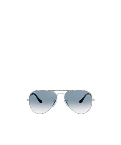 Ray Ban Aviator Sunglasses In Silver