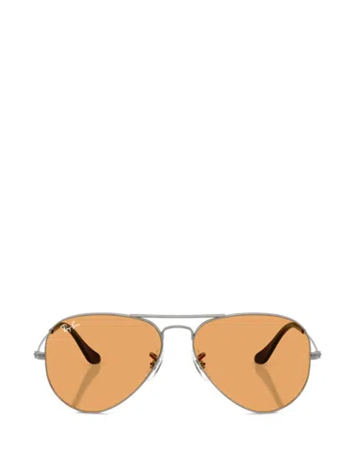 Ray Ban Aviator Sunglasses In Brown