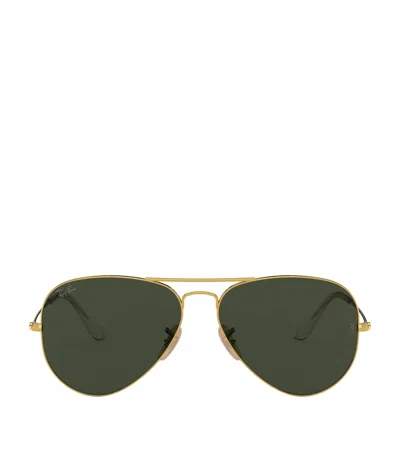 Ray Ban Aviator Sunglasses In Gold