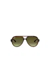 Ray Ban Cats 5000 Classic Sunglasses Tortoise Frame Green Lenses 59-13 In Green