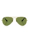 Ray Ban Aviator Sunglasses In Green
