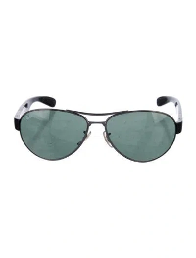 Pre-owned Ray Ban Aviator Tinted Sunglasses In Black