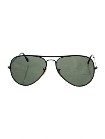 Pre-owned Ray Ban Aviator Tinted Sunglasses In Black