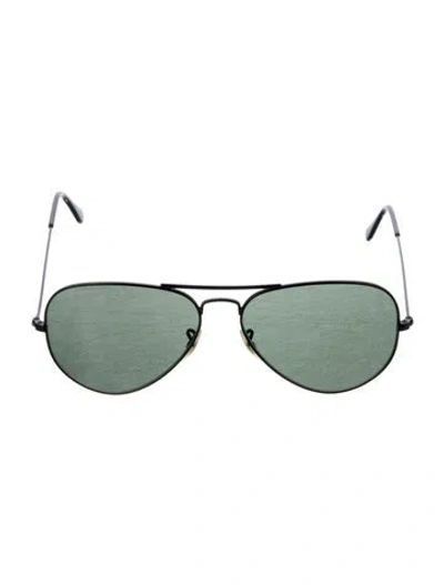Pre-owned Ray Ban Aviator Tinted Sunglasses In Black