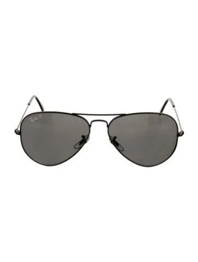 Pre-owned Ray Ban Aviator Tinted Sunglasses In Black