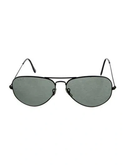 Pre-owned Ray Ban Aviator Tinted Sunglasses In Black