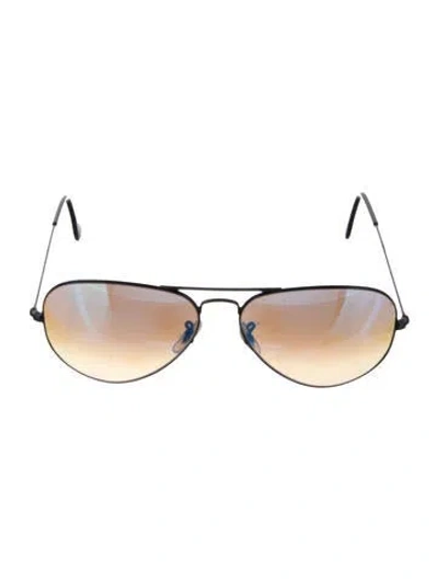 Pre-owned Ray Ban Aviator Tinted Sunglasses In Black