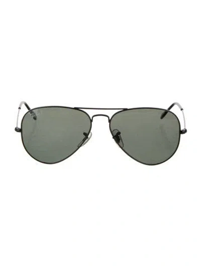 Pre-owned Ray Ban Aviator Tinted Sunglasses In Black