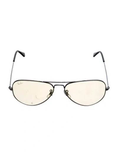 Pre-owned Ray Ban Aviator Tinted Sunglasses In Black