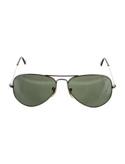 Pre-owned Ray Ban Aviator Tinted Sunglasses In Black/silver