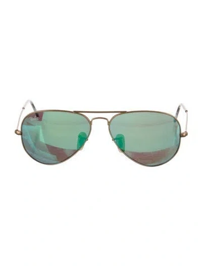 Pre-owned Ray Ban Aviator Tinted Sunglasses In Blue