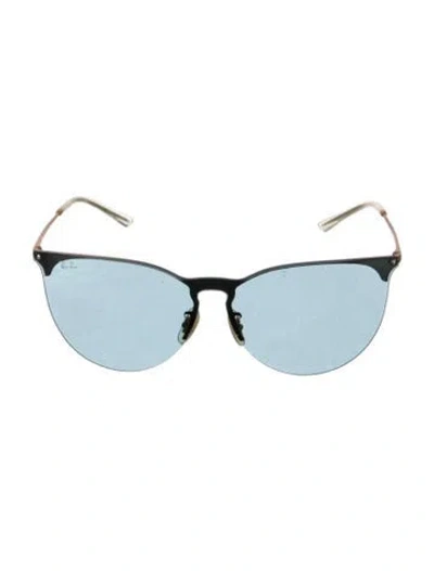 Pre-owned Ray Ban Aviator Tinted Sunglasses In Blue/gold