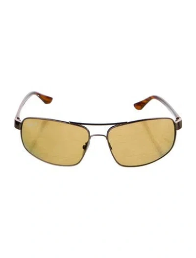 Pre-owned Ray Ban Aviator Tinted Sunglasses In Brown