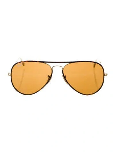 Pre-owned Ray Ban Aviator Tinted Sunglasses In Brown