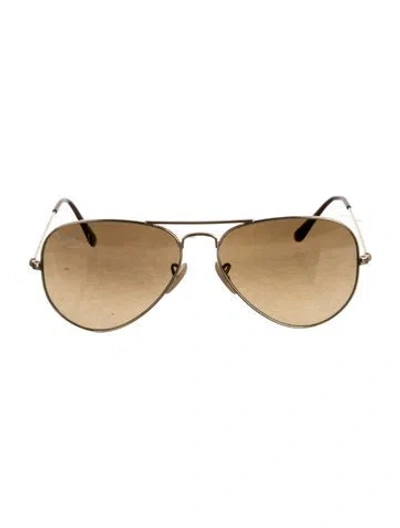 Pre-owned Ray Ban Aviator Tinted Sunglasses In Brown