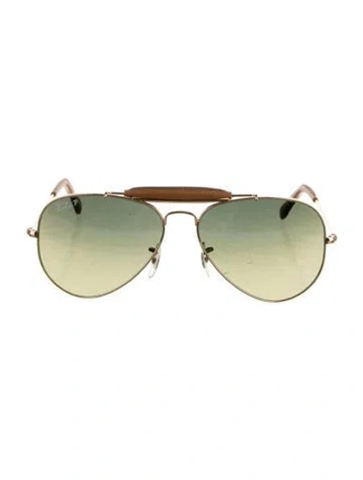 Pre-owned Ray Ban Aviator Tinted Sunglasses In Brown