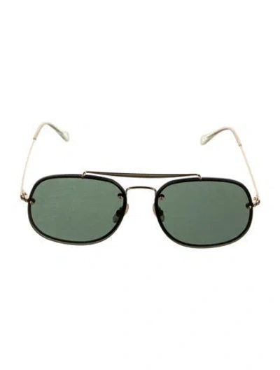 Pre-owned Ray Ban Aviator Tinted Sunglasses In Clear/gold