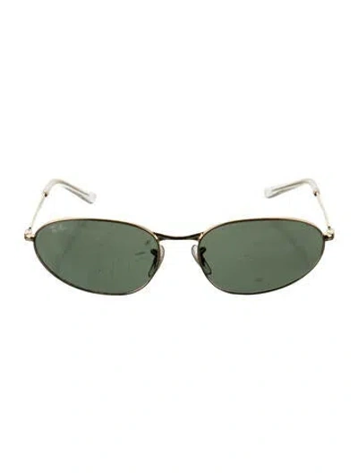 Pre-owned Ray Ban Aviator Tinted Sunglasses In Clear/gold