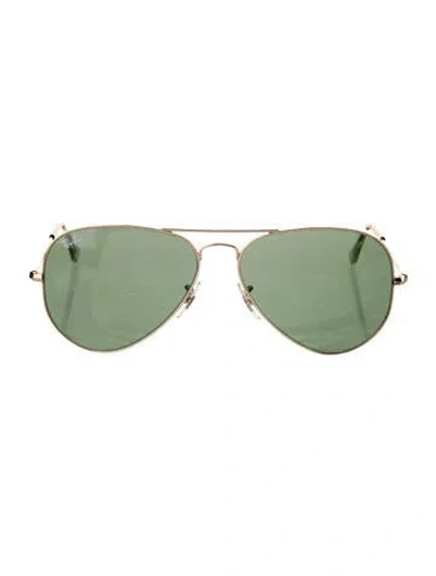 Pre-owned Ray Ban Aviator Tinted Sunglasses In Gold