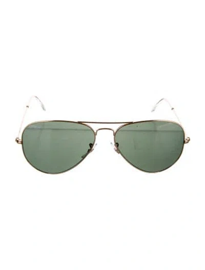 Pre-owned Ray Ban Aviator Tinted Sunglasses In Gold