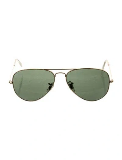 Pre-owned Ray Ban Aviator Tinted Sunglasses In Gold